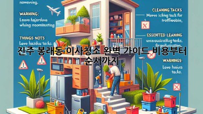 진주 봉래동 이사청소 완벽 가이드: 비용부터 순서까지! ✨