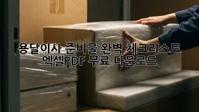 용달이사 준비물 완벽 체크리스트! 엑셀/PDF 무료 다운로드